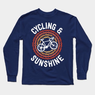 Cycling And Sunshine Retro Bicycle Riding Vintage Cyclist Long Sleeve T-Shirt